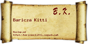 Baricza Kitti névjegykártya